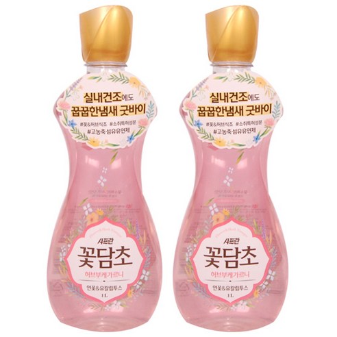 샤프란 꽃담초 섬유유연제 연꽃, 2개, 1L