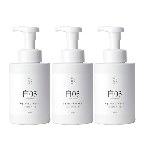 순백수 히노키 우드향 핸드워시 500ml, 3개