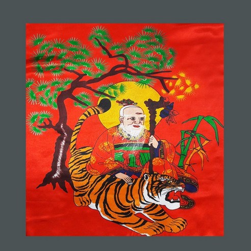 무속 의식의 필수품: 공단 나염 오방기