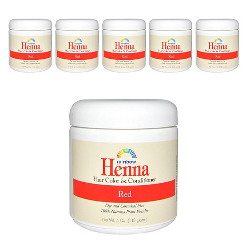 레인보우리서치 헤나 보태니컬 헤어 컬러 앤 컨디셔너, Persian Red, 6개