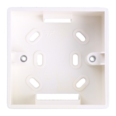 86 타입 흰색 플라스틱 보호 상자 벽 장착 단일 갱 교차점 상자, 하얀색