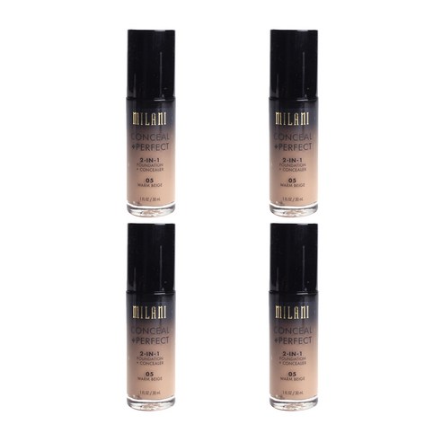 밀라니 컨실 +퍼펙트 2-in-1 파운데이션 + 컨실러 30ml, Warm Beige, 4개