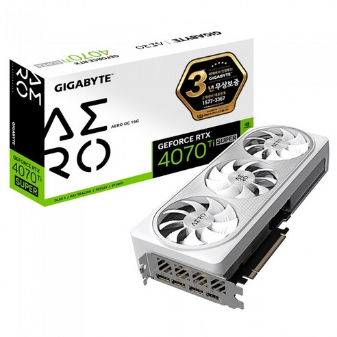 GIGABYTE 지포스 RTX 4070 Ti SUPER AERO OC D6X 16GB 제이씨현, GV-N407TSAERO OC-16GD