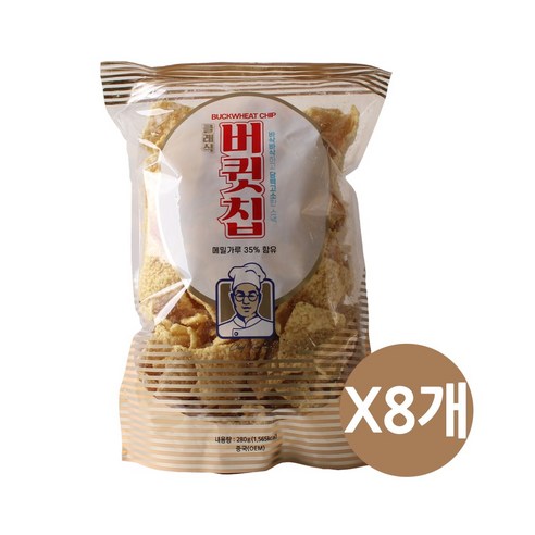 메밀과자 버큇칩 메밀가루35% 함유, 280g, 8개