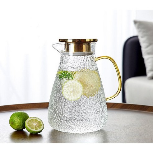 PETITBATH 대용량 스텐 뚜껑 내열유리 물병 2000ml, 아이스팟1900ml, 4개