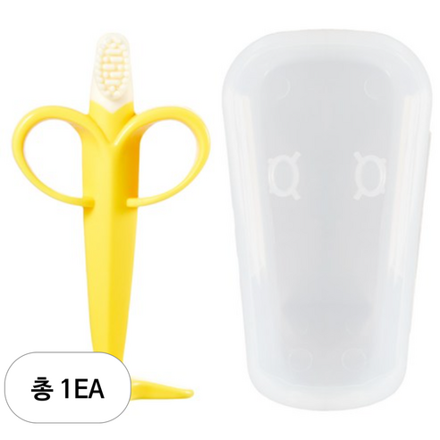 티지엠 실리콘 과일 바나나 치발기, 혼합 색상, 1개