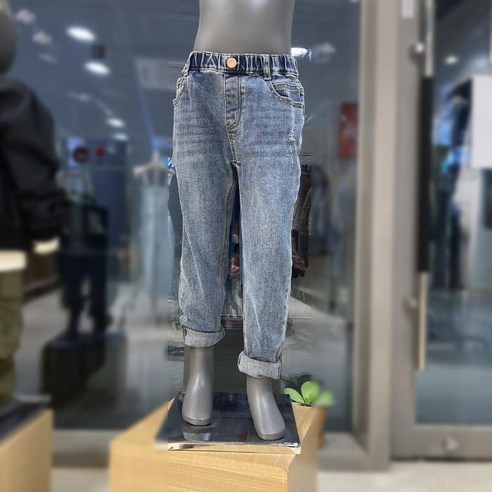 닉스키즈 TC01 인디고블루 허리밴딩 청바지 남여공용 닉스청바지