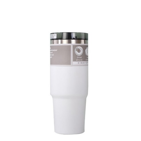ZZJJC 아이디어 보온병 아이디어 텀블러 아웃도어 보온병, 890ml, 흰색