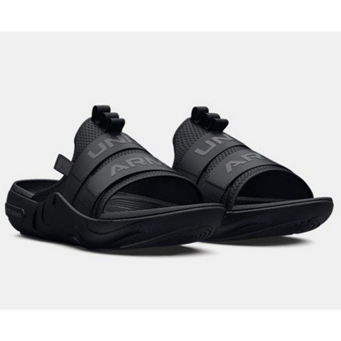 [언더아머_스포츠] 쿠션 슬리퍼 남녀공용 Black SD3025051-002