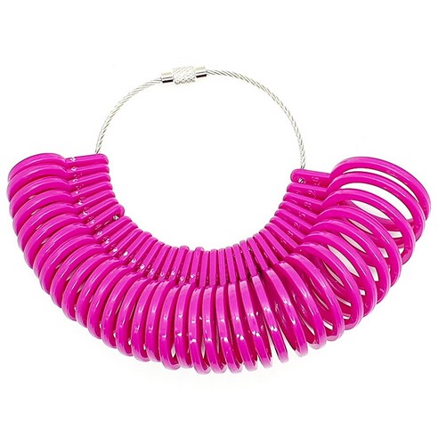 프롬더핸드 반지 호수 사이즈 재기 재는법 기구 측정기 링게이지, 자주색, 1개