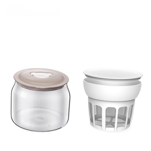 그릭요거트 유청분리기 수제 요구르트 만들기 제조기 대용량 꾸덕 유리용기, 필터(덮개 포함)+유리 용기(덮개 포함)