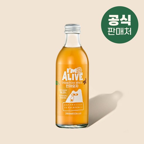 아임얼라이브 콤부차 포스트바이오틱스 진저유자 12병, 12개, 250ml