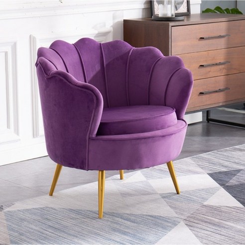 북유럽 리브 골드 체어 벨벳의자 카페 인테리어, 1인 + 핑크 플리스