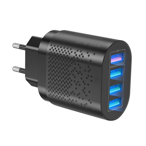빠른 충전 USB 충전 헤드 벽 충전기 어댑터 휴대 전화, 블랙, 3.38x1.96x1.10inch, Pcb ABS
