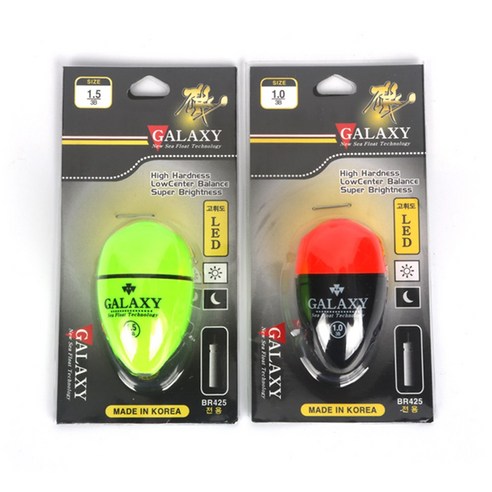 갤럭시 국산 전자찌 구멍찌 야간 감성돔 벵에돔 고등어 메가리 갯바위 선상 방파제 찌낚시, 갤럭시전자찌 레드 2.0, 1개
