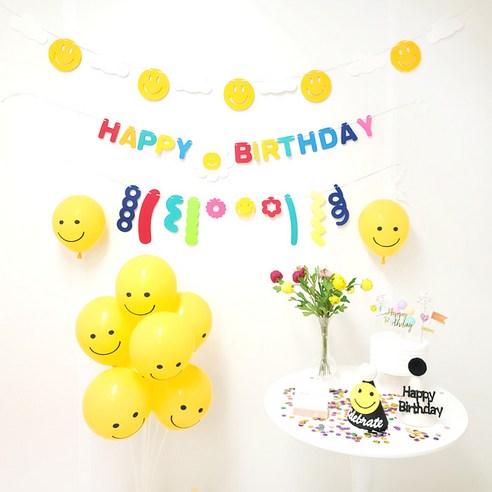 GAM 럭스 펠트 생일 파티용품 세트 파티용품 연인 가족 아기 베이비샤워 브라이덜샤워, 럭스 데이지컬러팝 펠트 파티세트