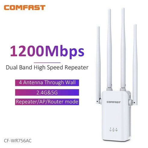 CF-WR756AC 1200Mbps WiFi 리피터 2.4G 5G 기가비트 무선 확장기 4 외부 안테나 포함 홈 범위 증폭기/AP, [04] AU Convert Adapter, 04 AU Convert Adapter