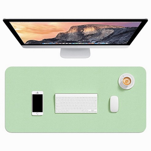 야스트 가죽 데스크 매트 책상 패드 테이블 논슬립 와이드 대형 마우스 장패드, 라이트 그린