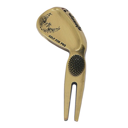 골프 디봇 수리 도구 퍼팅 그린 포크 액세서리, 청동, 9.2cm, 금속