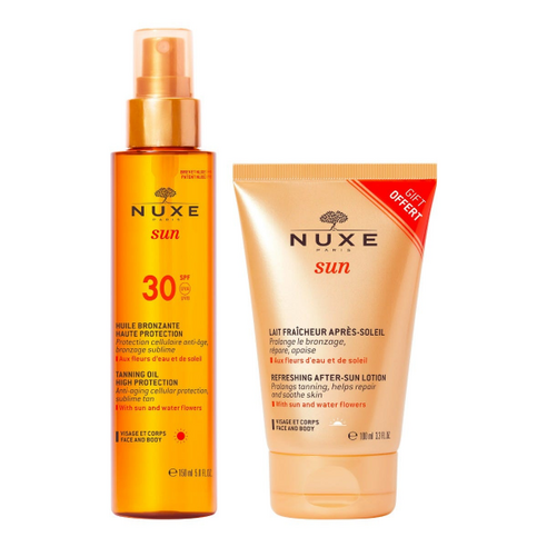 눅스오일  Nuxe 눅스 듀오 브론징 오일 SPF30 150ml+프레쉬 애프터 썬 밀크 100ml 키트, 1개