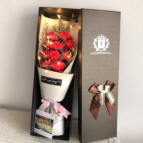 소이하우스 기념일 스승의날 어버이날 비누꽃다발 박스포장, 빨간카네이션