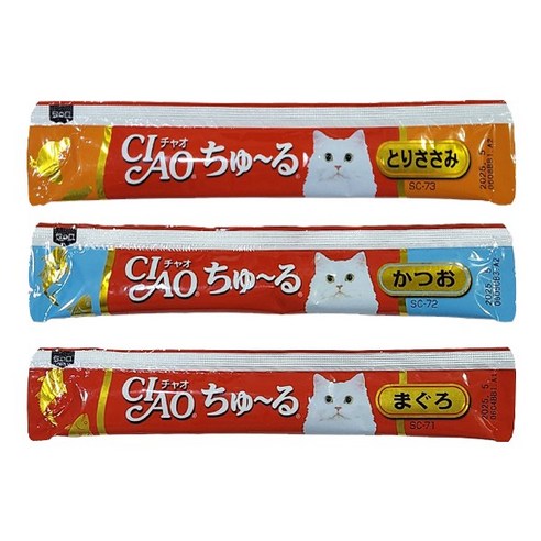 일본산 이나바 챠오츄르 고양이 간식 세트 3종 x 3세트 총 27포 
고양이 간식
