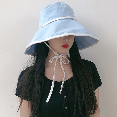 DFMEI 오버사이즈 챙 벙거지 여하 나들이 선캡 선캡 문예용여여름, DFMEI 스카이 스트링