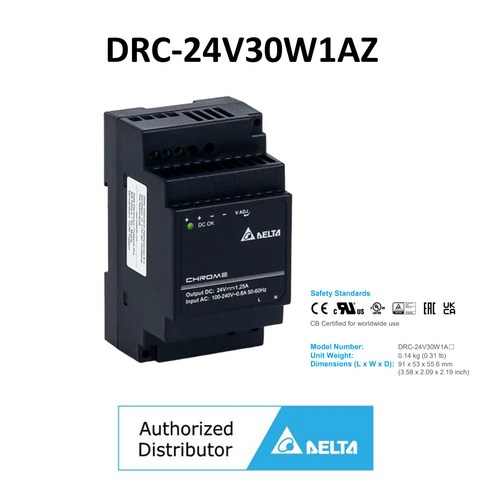 [DELTA] 델타 산업용 파워 SMPS 24V30W 파워서플라이 DRC-24V30W1AZ / DIN Rail 파워 (24V1.25A), 1개