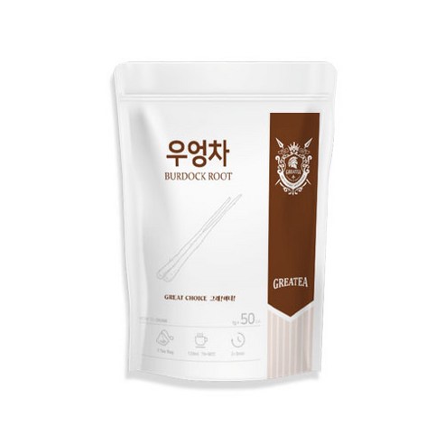 Greatea 그래이티 국산 볶은 우엉 차 50티백, 1개, 50개입, 1g