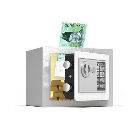 fooi 자체제작 가정용 도난방지 디지털 킹콩 미니금고, 페일 그레이