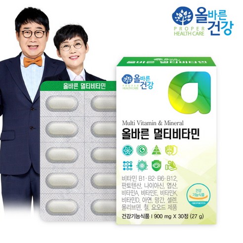 올바른건강 올바른 멀티비타민 900mg x 30정, 1박스