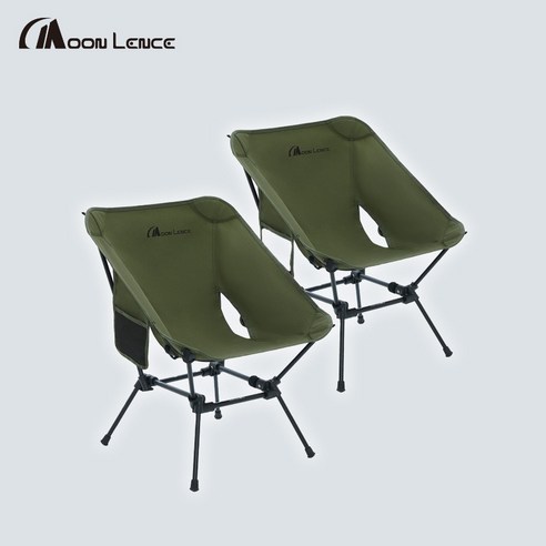 Moon Lence 컴팩트 포터블 경량 폴딩체어 2P, 그린, 1세트