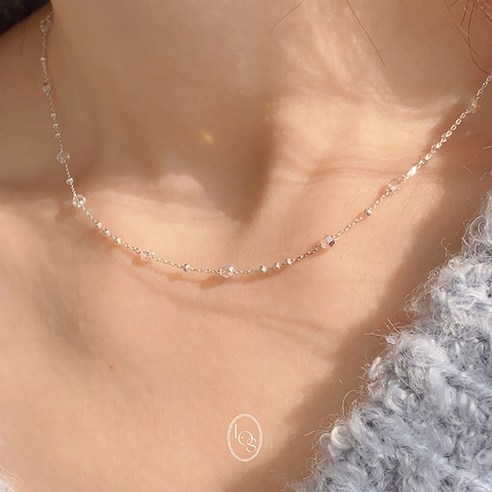 [제작/순은]스왈로브스키 크리스탈 실버925 은목걸이 lumi necklace