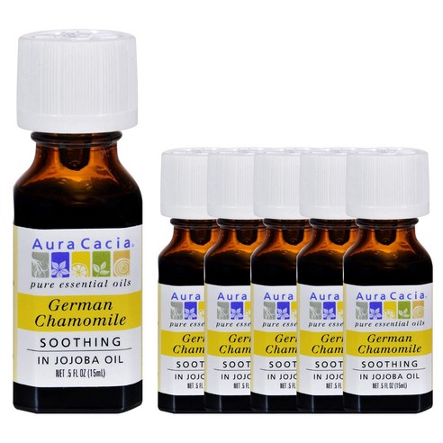 아우라카시아 퓨어 에센셜 호호바 오일 수딩 독일 카모마일, 15ml, 6개