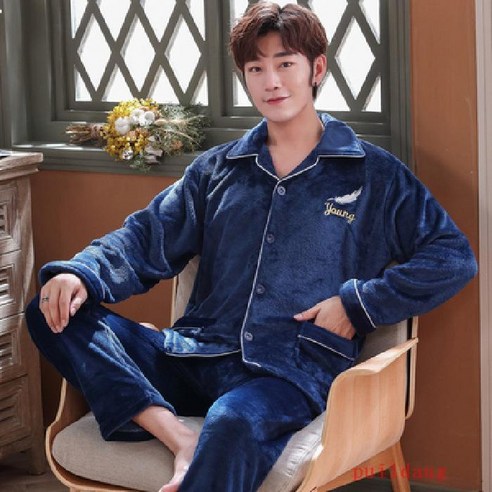 잠옷 남자 가을과 겨울 대형 가정용 옷