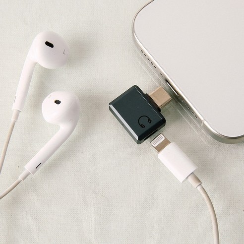 라이트닝8핀 to USB C 타입 이어폰 수직 젠더 라이트닝 이어폰 사용 통화가능, 1개, 네이비, 22mm
