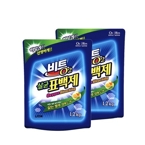 비트 O2 살균 표백제, 1.2kg, 2개