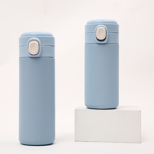 [다나에]304스테인레스 스틸 미니 휴대용 보온병 컵, 블루-일반, 320ml