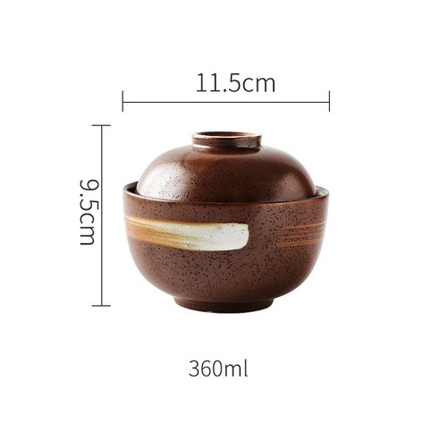 4.5 인치/6.5 인치 세라믹 뚜껑 유약 다채로운 수프 그릇 일본 세라믹 밥 그릇 스튜 수프 그릇, 4.5inchTureenD