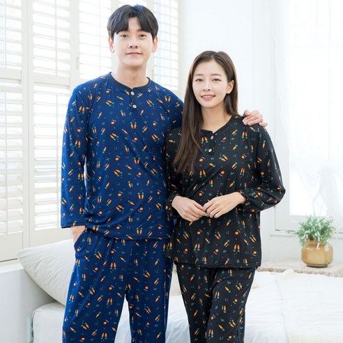 리치캐럿 커플용 피치기모 잠옷 2종세트
