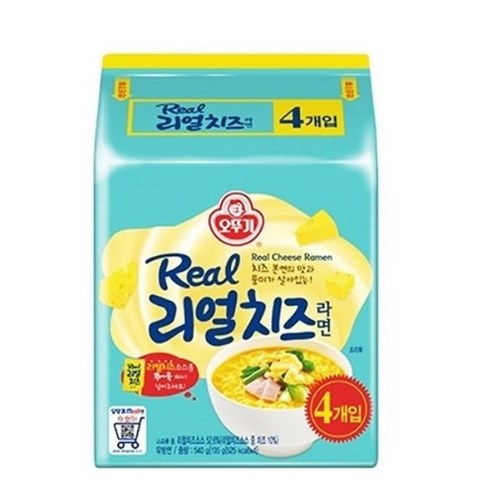 오뚜기 리얼치즈라면 135g, 4개