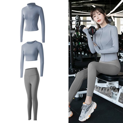 코마드 요가 필라테스복 3종세트 집업+이너+레깅스