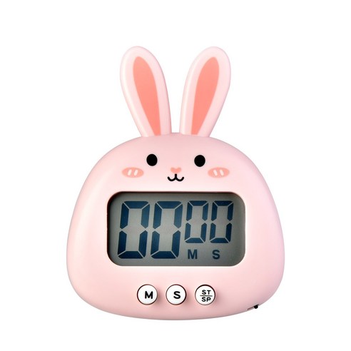 귀여운 토끼 타이머 주방 디지털 쿠킹 요리 시계 키친 미니, 핑크, 1개