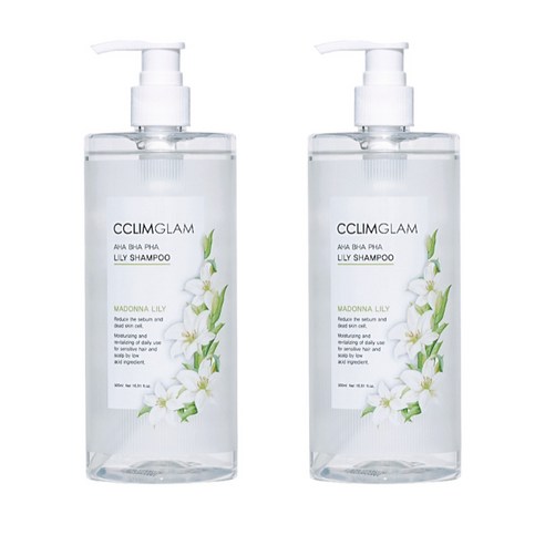 끌림글램 아하 바하 파하 약산성 백합 샴푸, 2개, 500ml