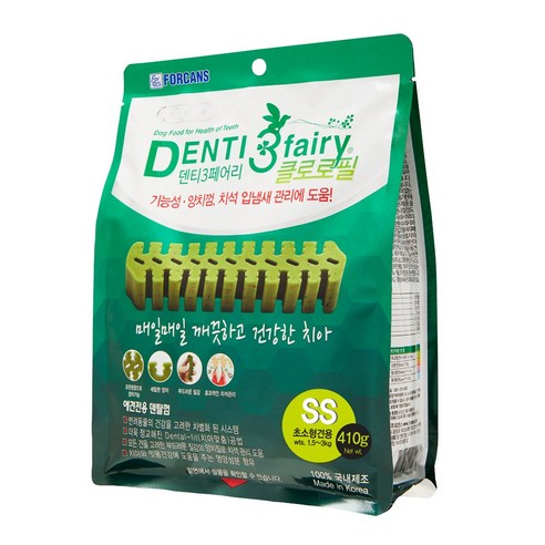 포켄스 덴티페어리 클로로필 양치껌으로 사랑하는 반려견의 건강한 치아를 지켜주세요!