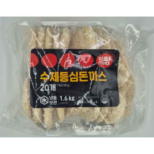 식자재왕 수제등심돈까스 80g x 20ea 1.6kg, 1개, 1.6kg