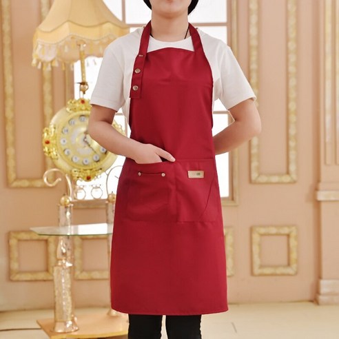 [SW] 단색 방수 남자 요리사 웨이터 앞치마 1 개 카페 숍 바베큐 이발사 주방 액세서리, 빨간