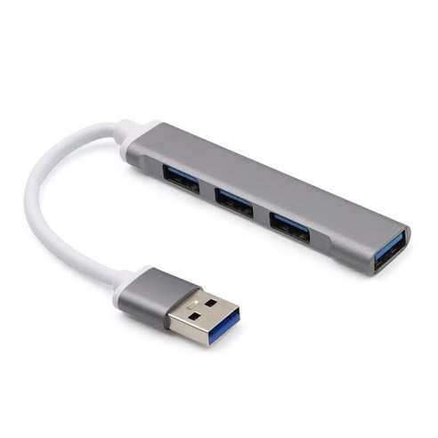 ANKRIC USB 허브 컴퓨터 USB 도킹 스테이션 USB3.0 허브 1대4 알루미늄 합금 스플리터 노트북 USB 컨버터, 그레이