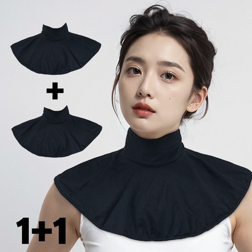 피너클럭스 1+1 골프 쿨 목토시 여름 자외선차단 스포츠 목폴라 쿨 넥워머 멀티스카프, 블랙+블랙, 2개