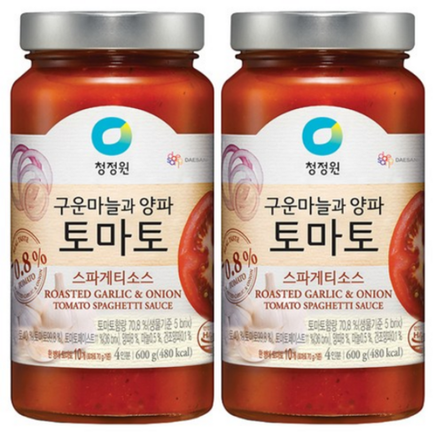 청정원 구운마늘과 양파 토마토 스파게티소스, 600g, 4개